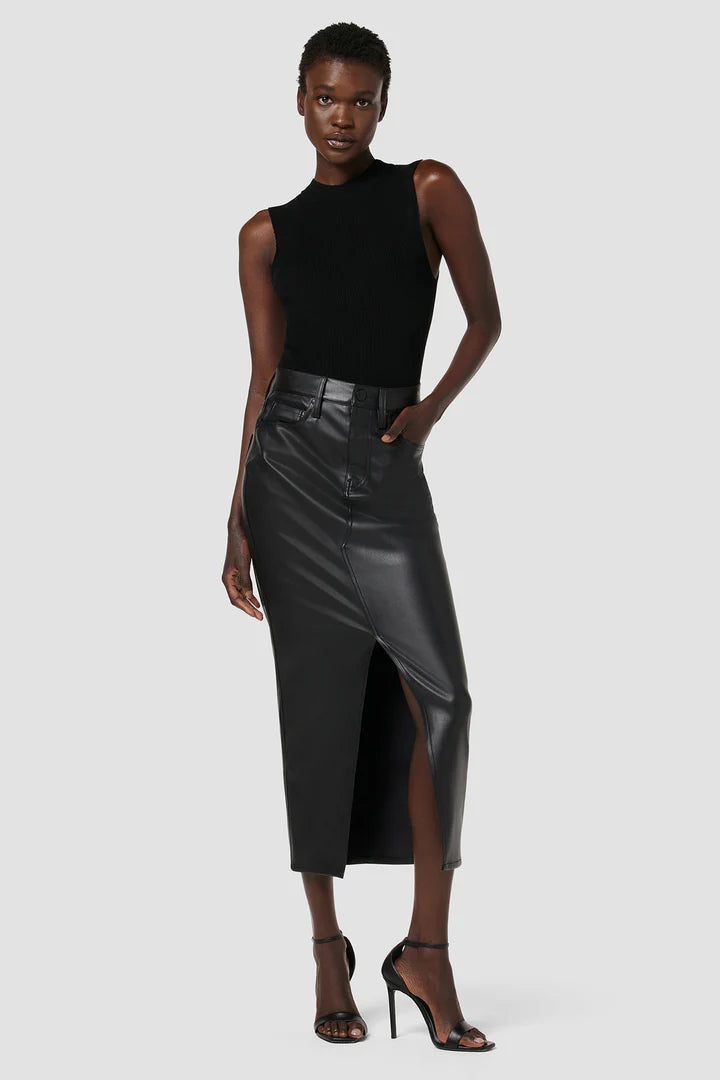 Pleather Midi Skirt